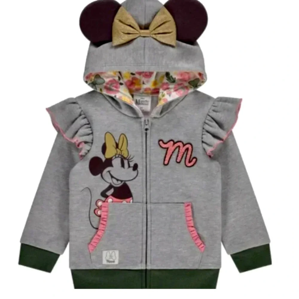 NWOT Disney 3 Piece Set, Minnie Mouse Hooded Jacket, Top and Leggings Size 4T